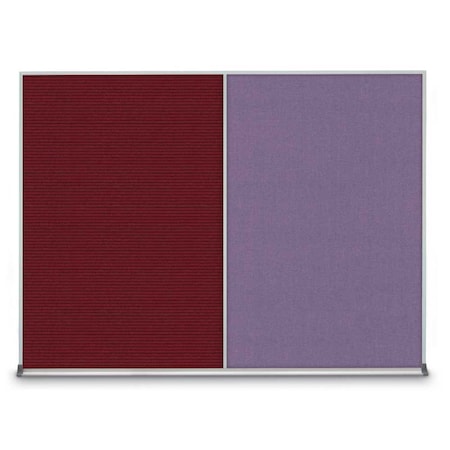 United Visual Products Triple Door Radius Corkboard, 72"X36", B UV8005-BLACK-COBACC